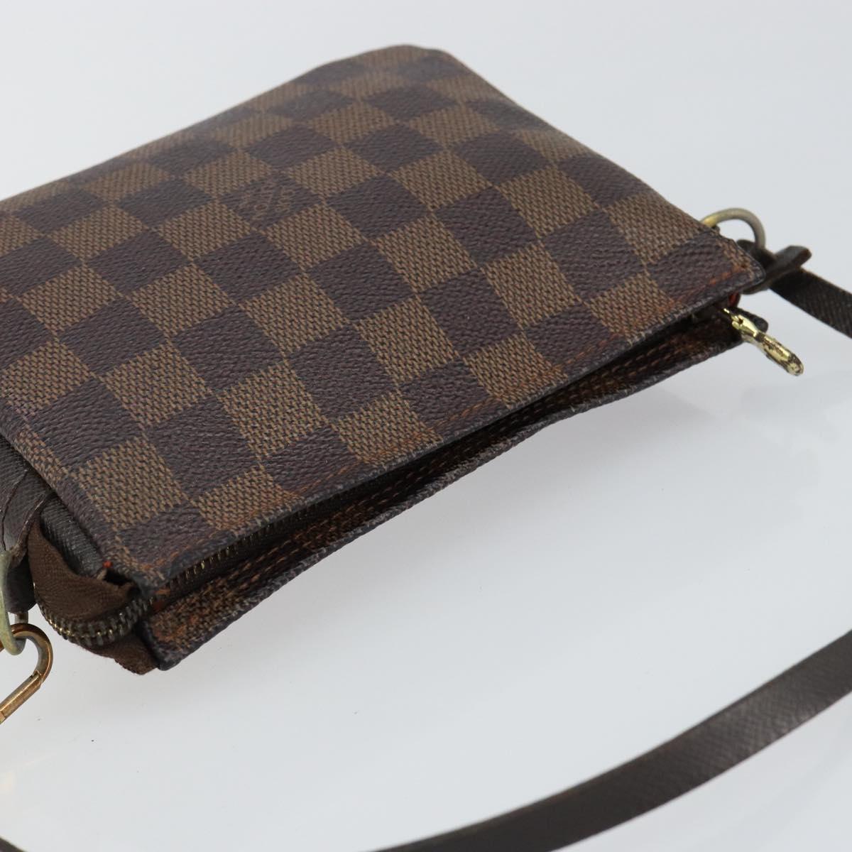 LOUIS VUITTON Damier Ebene Trousse Makeup Pouch N51982 LV Auth 146780