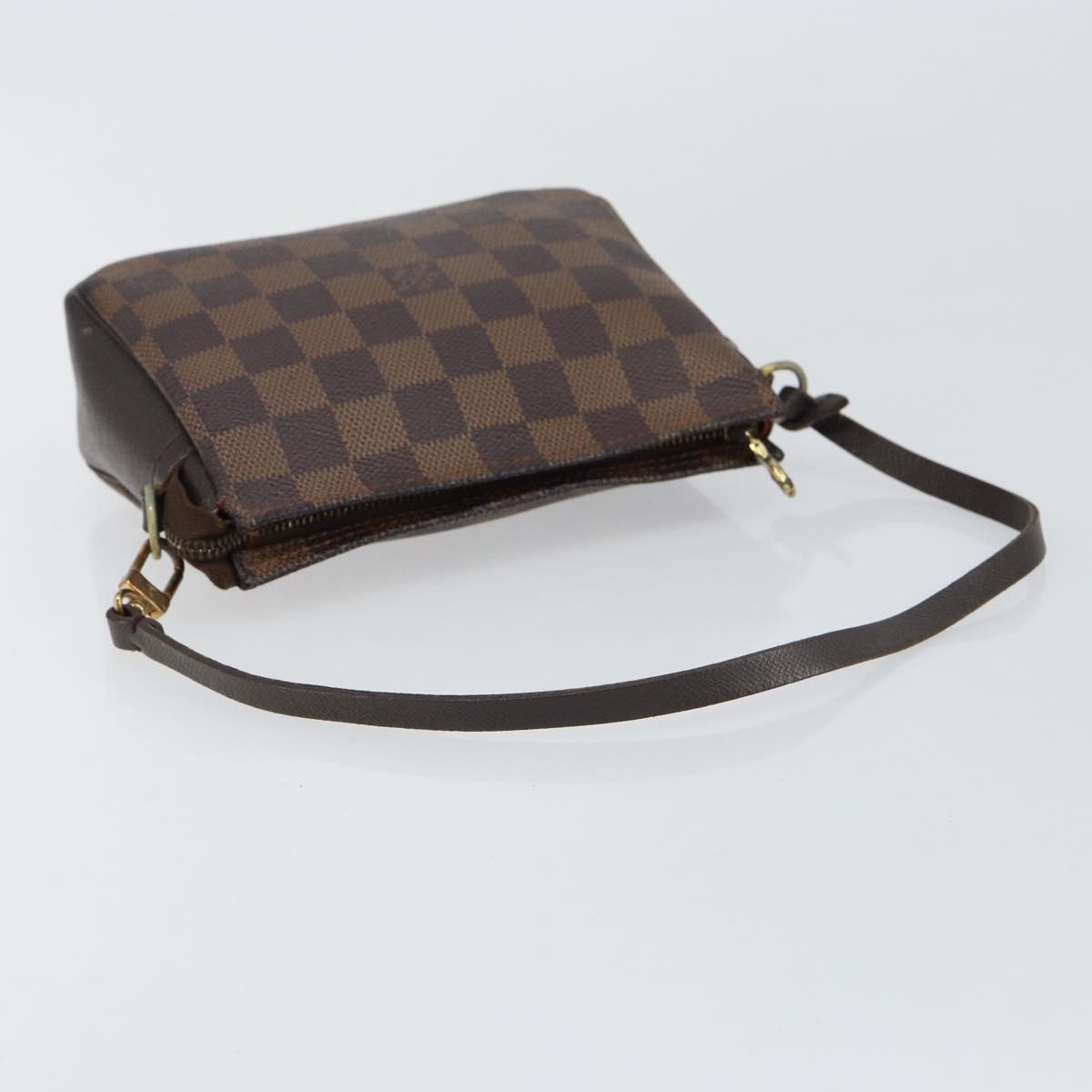 LOUIS VUITTON Damier Ebene Trousse Makeup Pouch N51982 LV Auth 146780