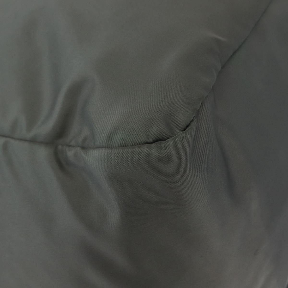 PRADA Tote Bag Nylon 2way Khaki Silver Auth 146790