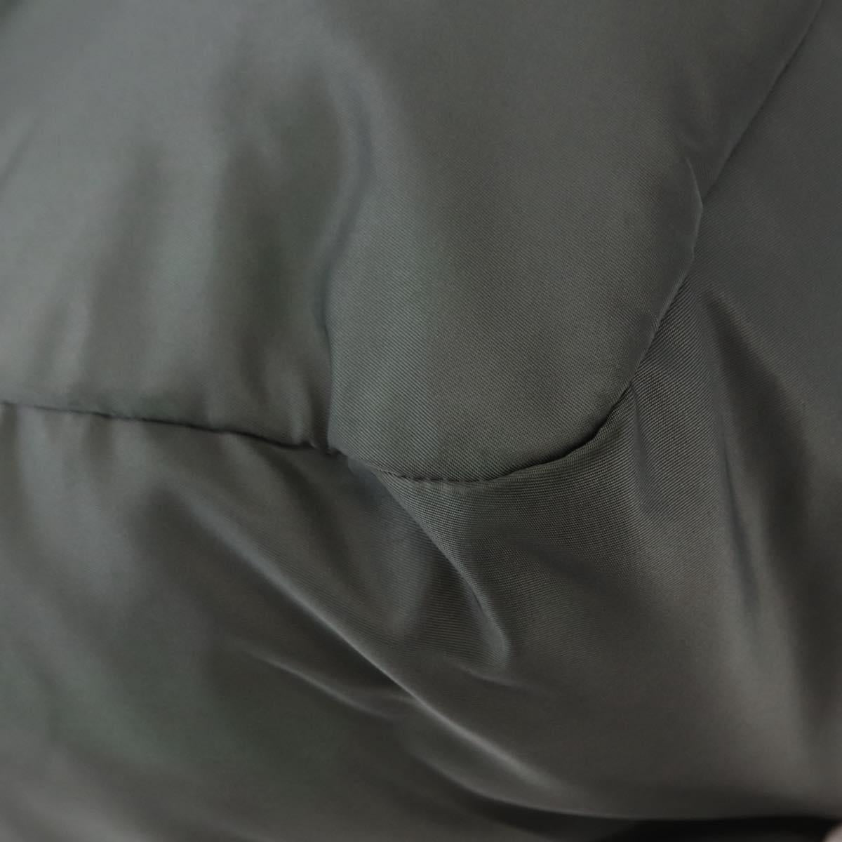 PRADA Tote Bag Nylon 2way Khaki Silver Auth 146790