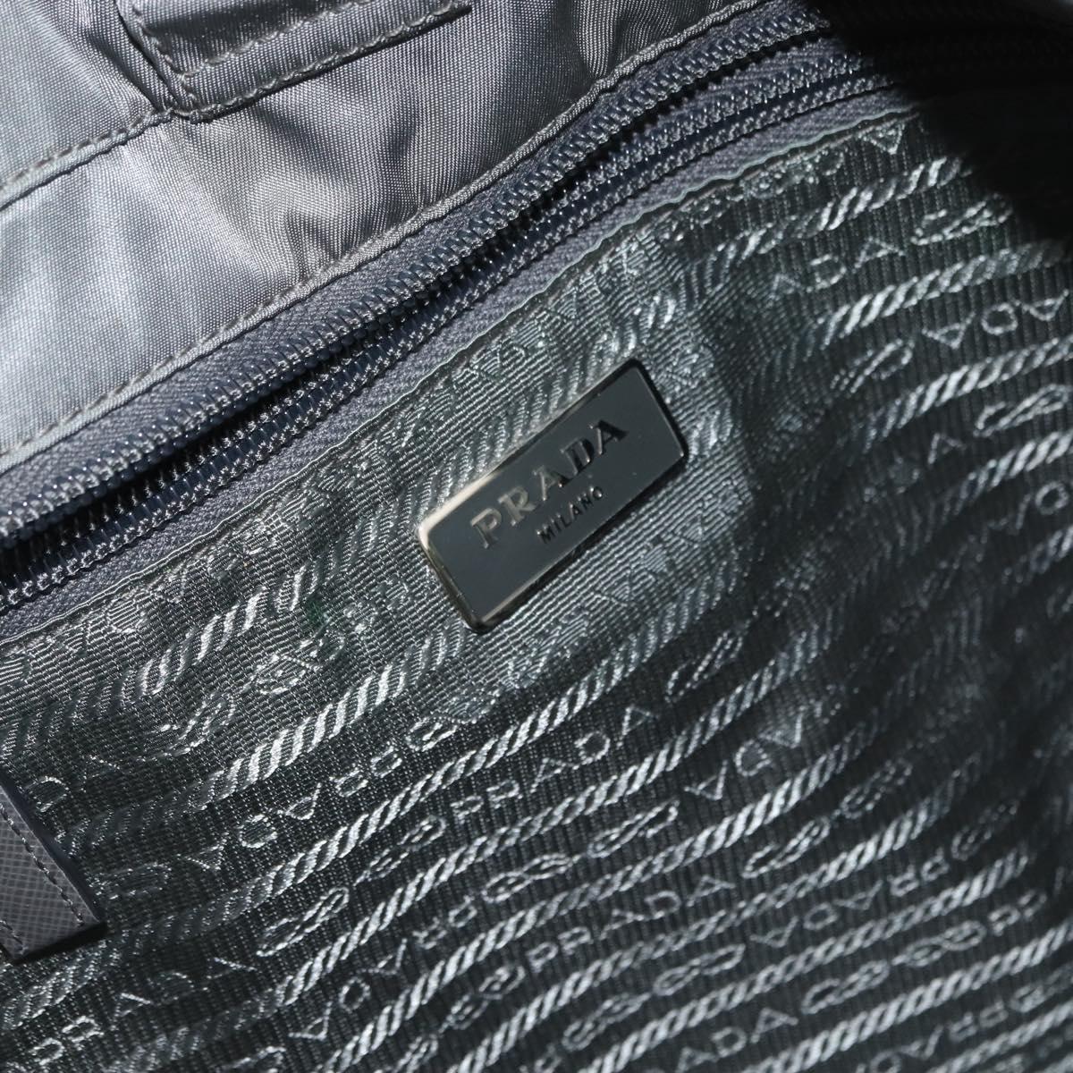 PRADA Tote Bag Nylon 2way Khaki Silver Auth 146790