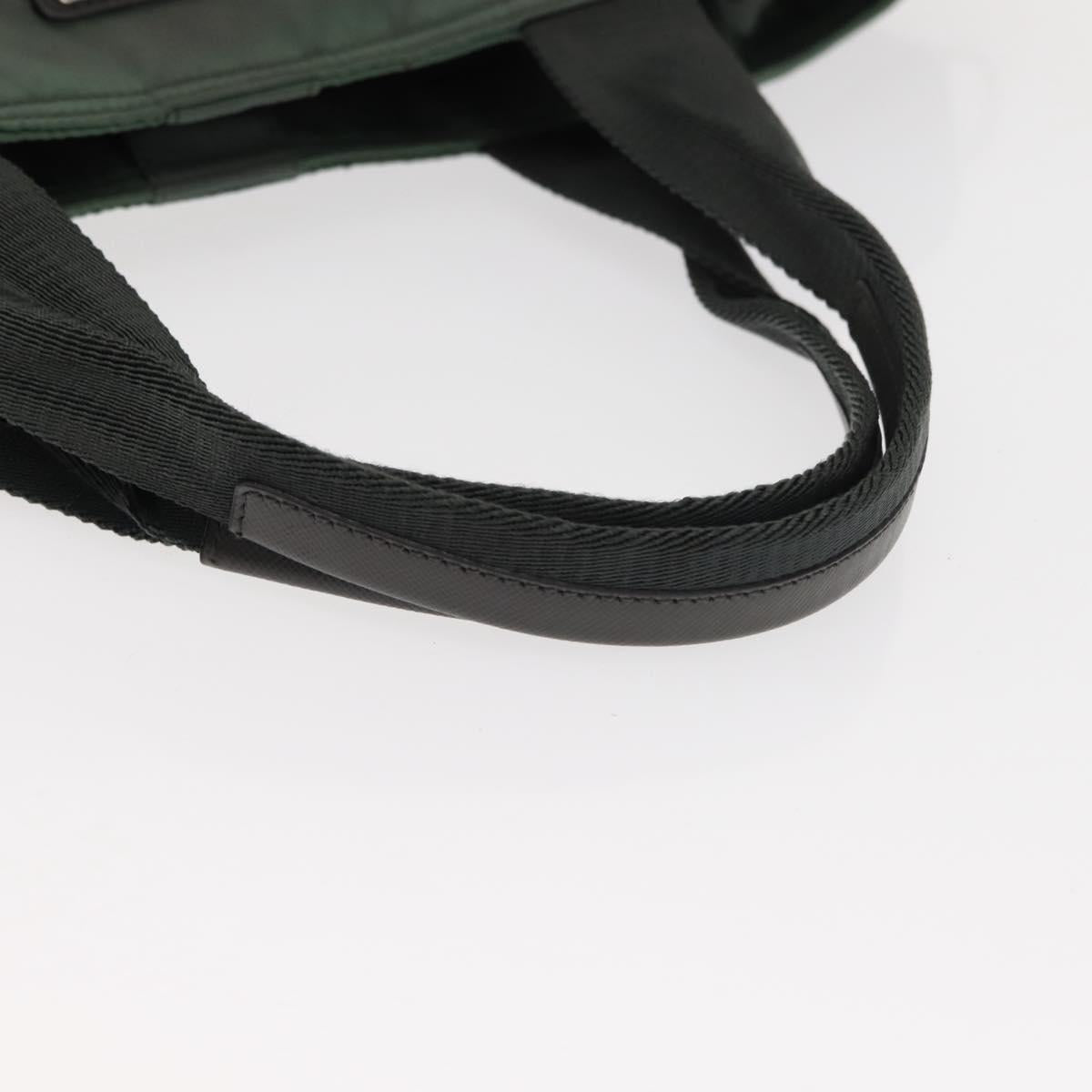 PRADA Tote Bag Nylon 2way Khaki Silver Auth 146790