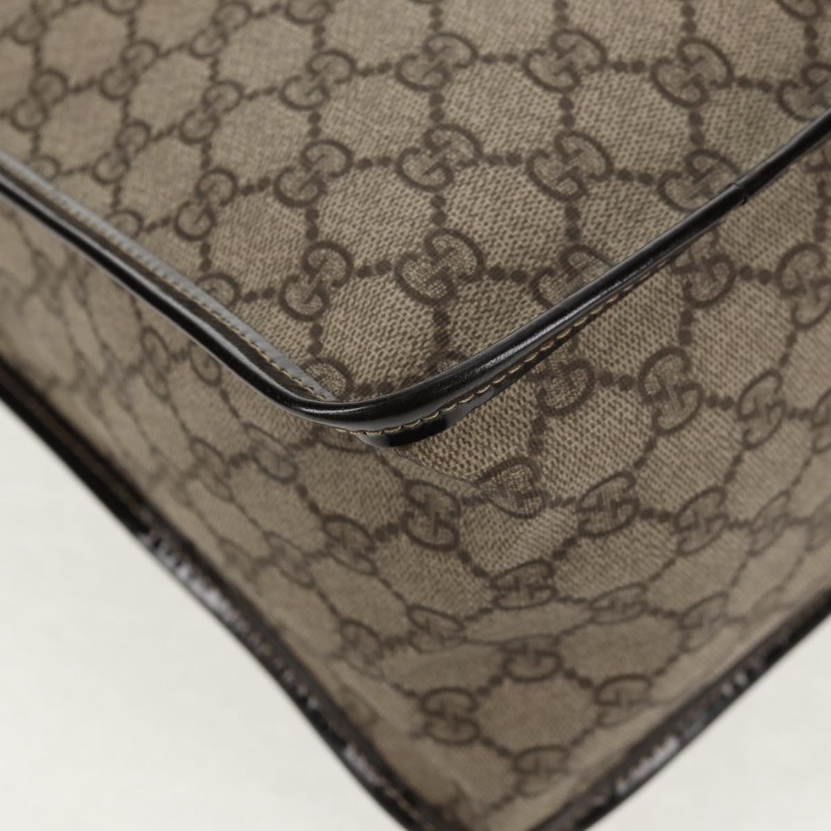 GUCCI GG Supreme Hand Bag PVC Beige Gold 190259 Auth 146791V