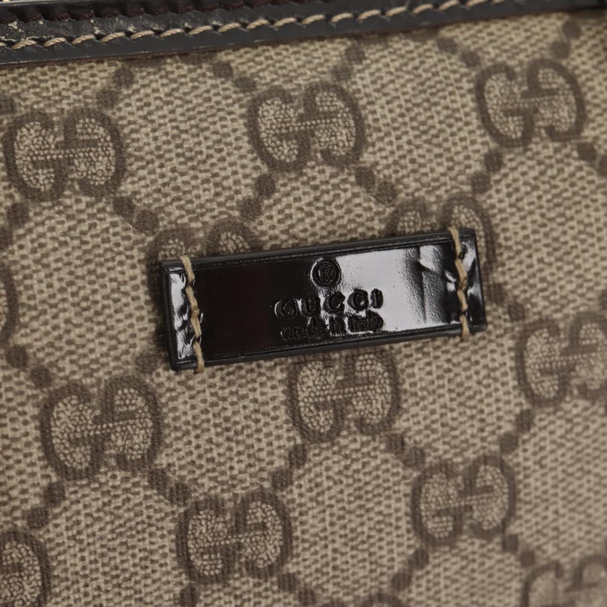 GUCCI GG Supreme Hand Bag PVC Beige Gold 190259 Auth 146791V