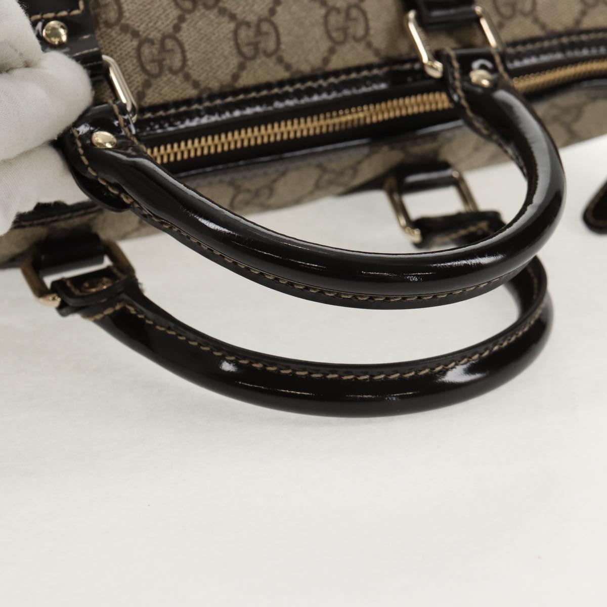 GUCCI GG Supreme Hand Bag PVC Beige Gold 190259 Auth 146791V