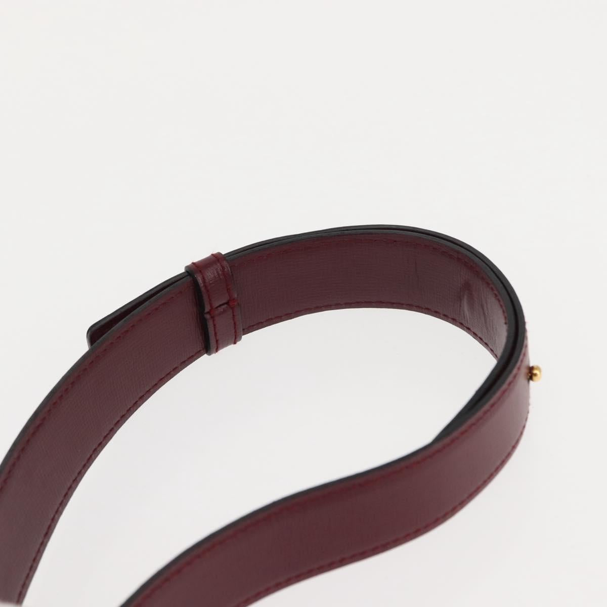 CARTIER Must Line Shoulder Bag Leather Bordeaux Gold Auth 146793