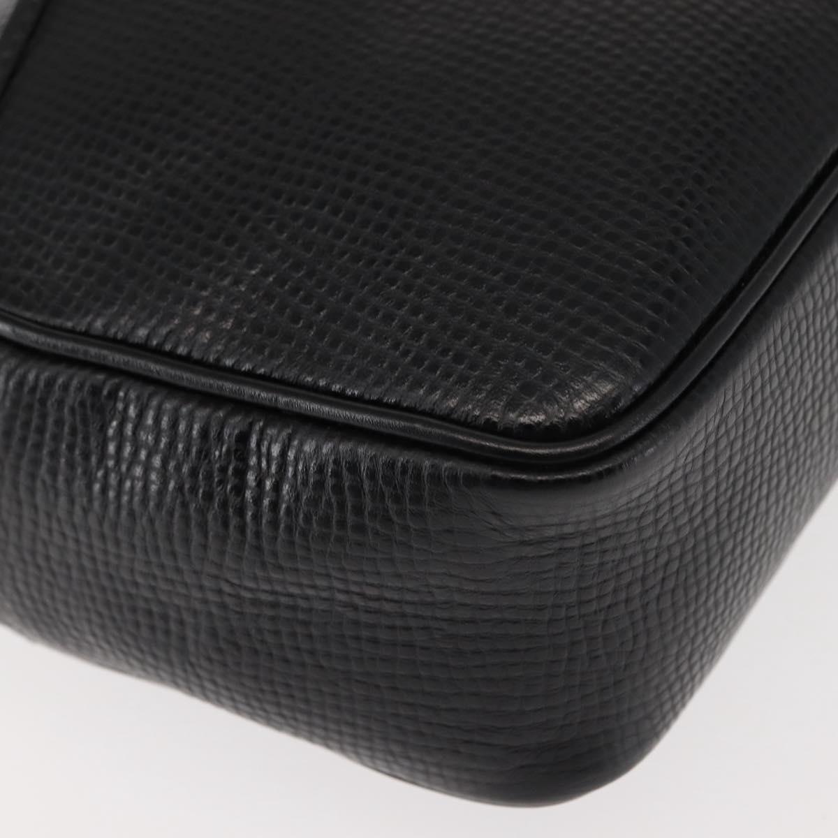 Christian Dior Shoulder Bag Leather Black Gold Auth 146794