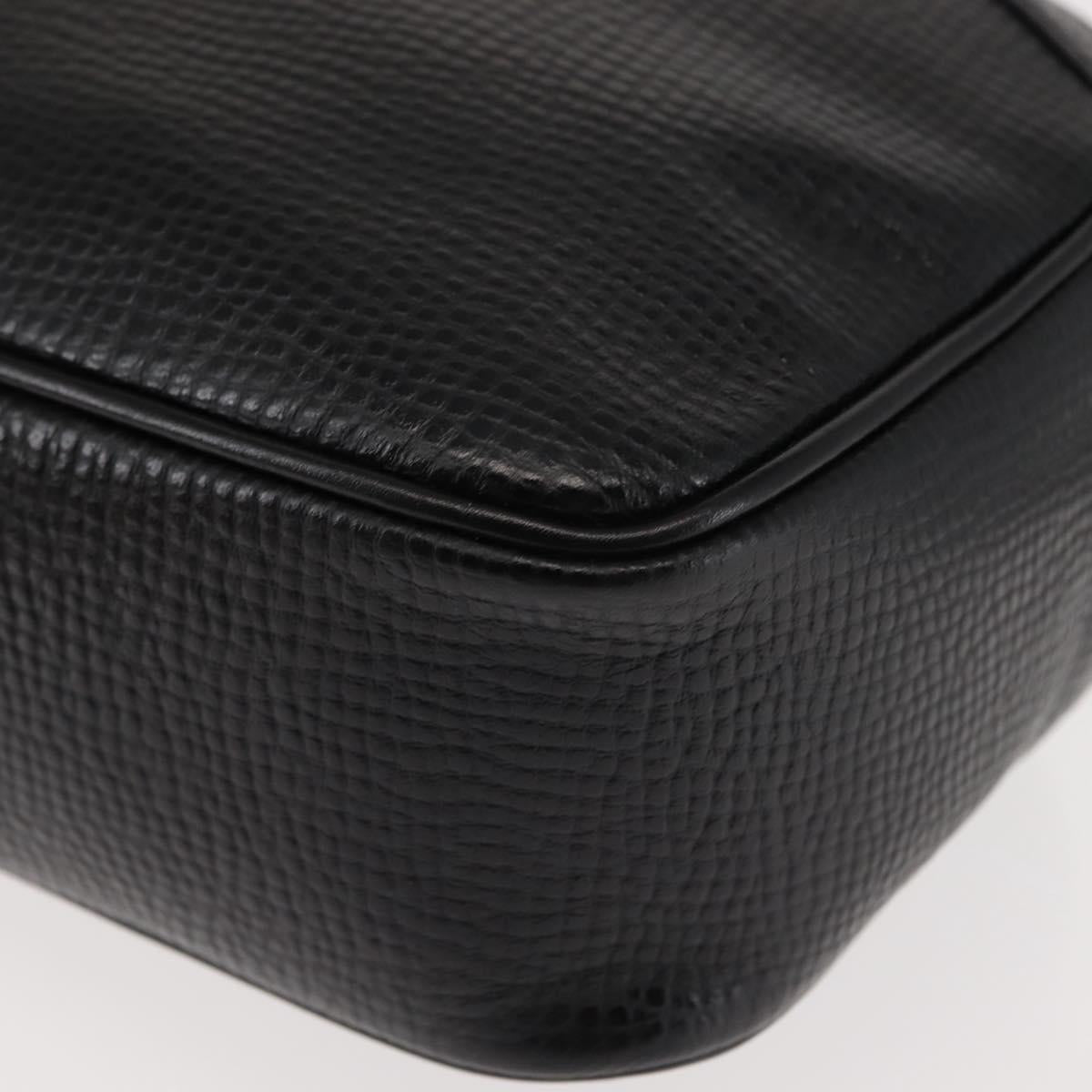 Christian Dior Shoulder Bag Leather Black Gold Auth 146794