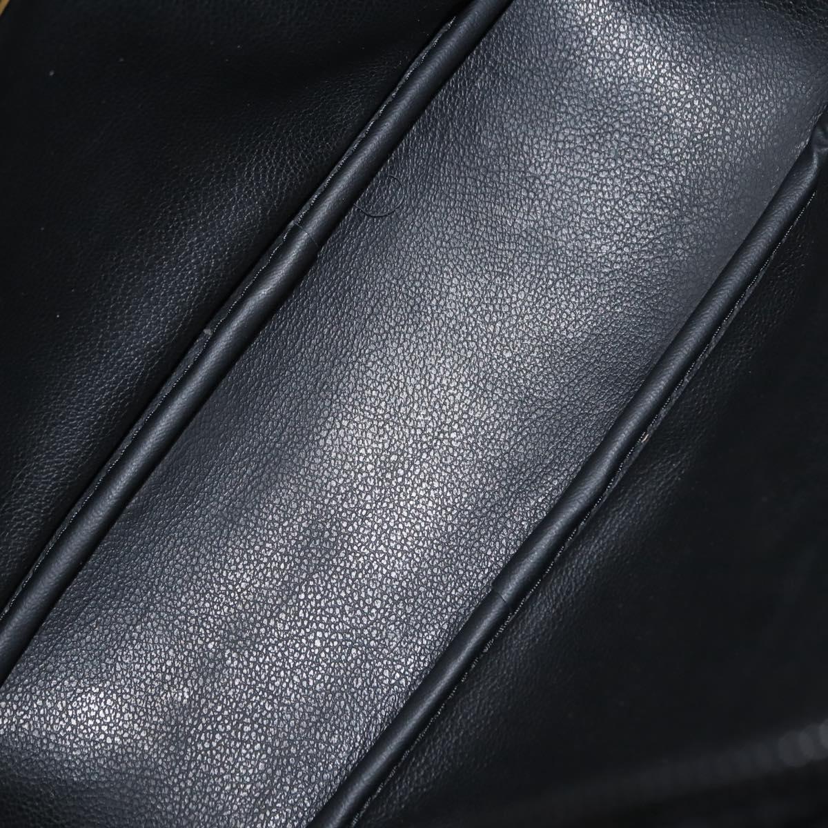 Christian Dior Shoulder Bag Leather Black Gold Auth 146794