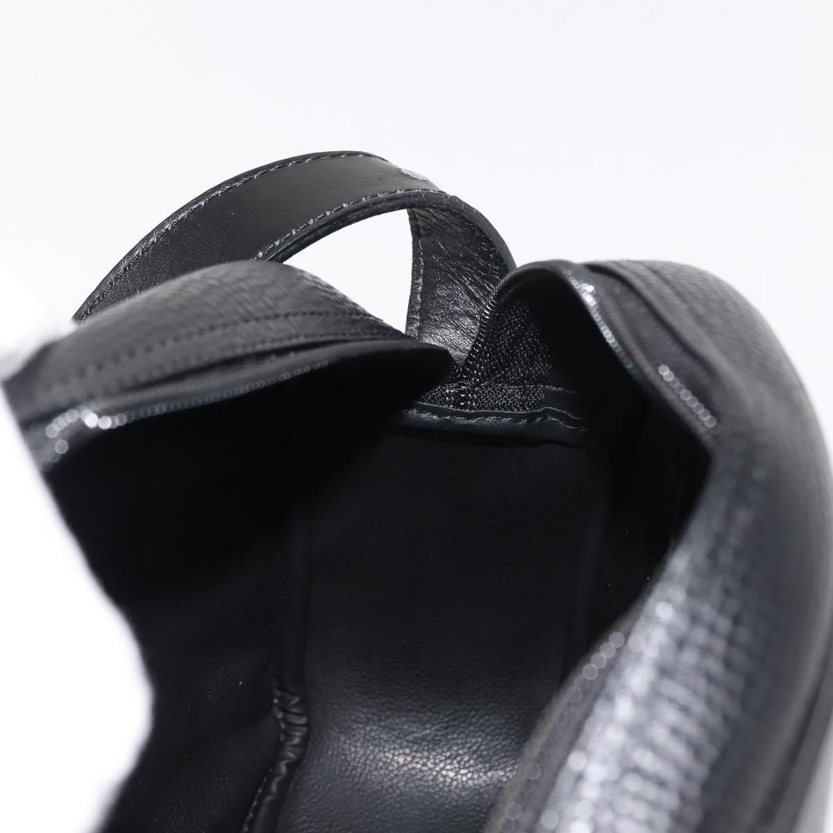 Christian Dior Shoulder Bag Leather Black Gold Auth 146794