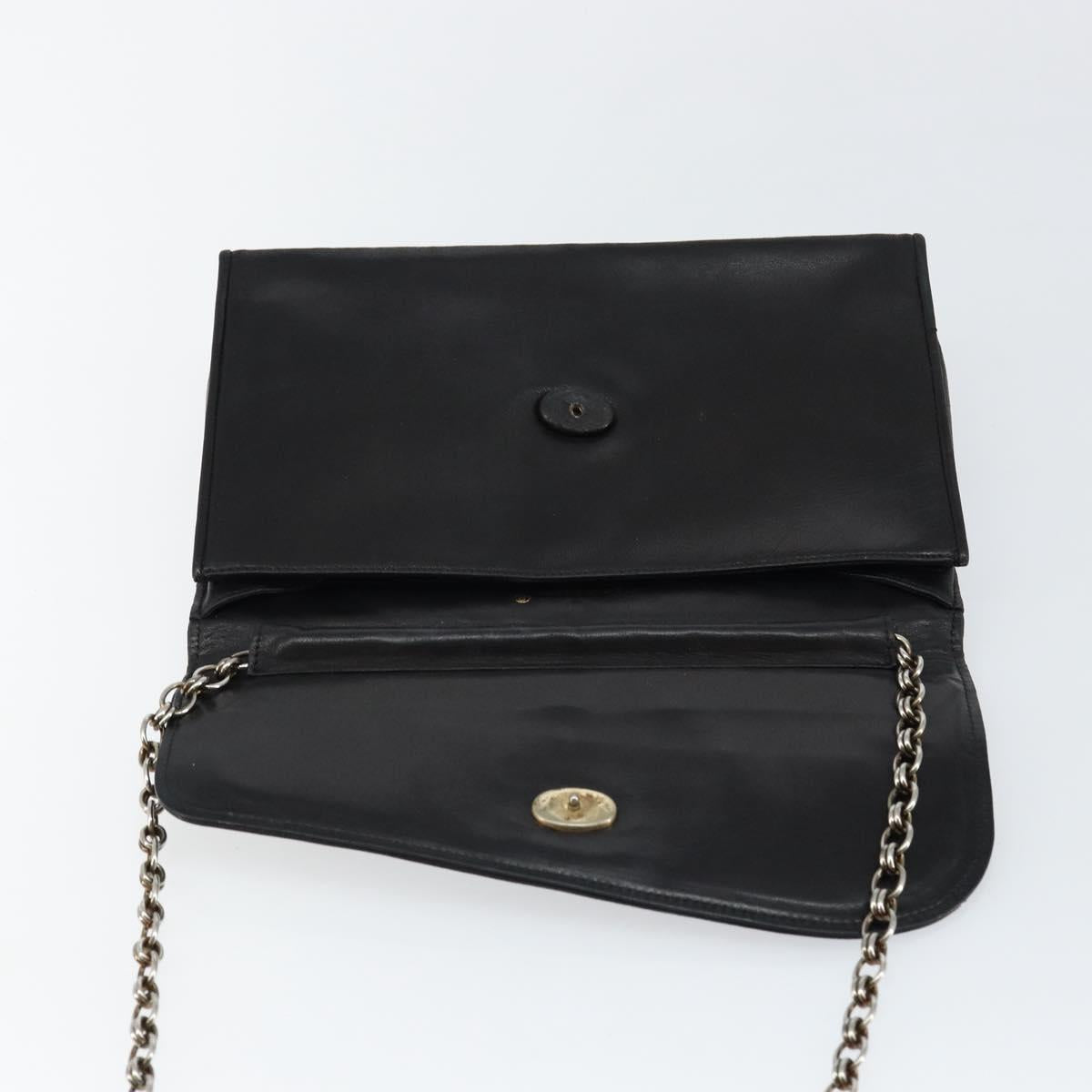 CHANEL COCO Mark Chain Shoulder Bag Lamb Skin Vintage Black CC Auth 146795