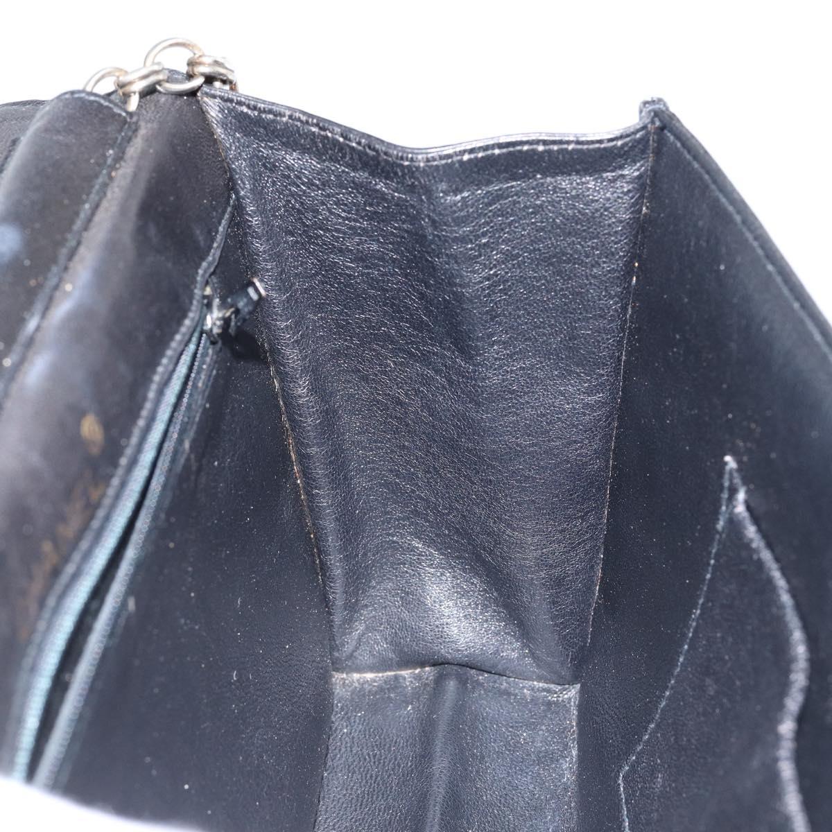 CHANEL COCO Mark Chain Shoulder Bag Lamb Skin Vintage Black CC Auth 146795