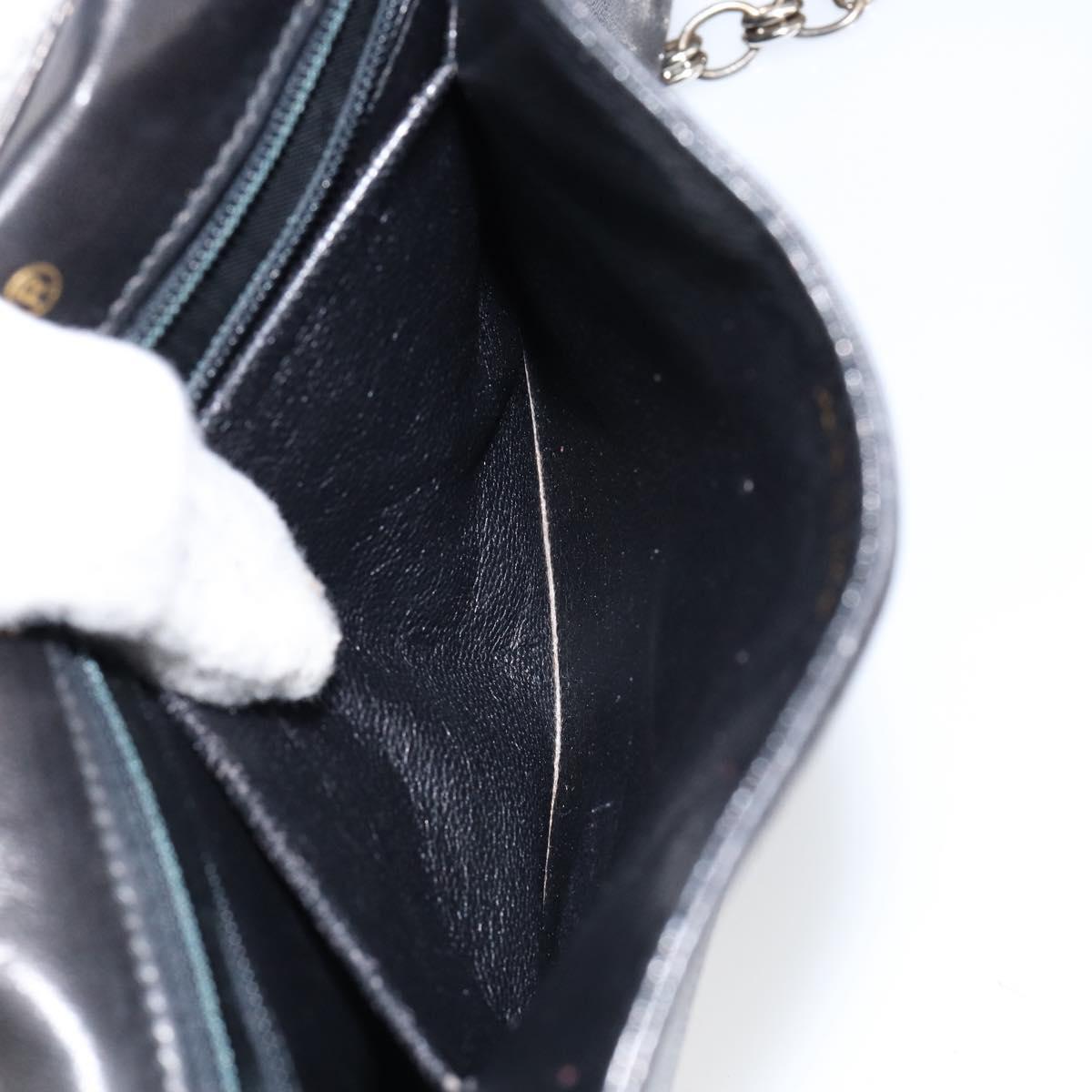 CHANEL COCO Mark Chain Shoulder Bag Lamb Skin Vintage Black CC Auth 146795