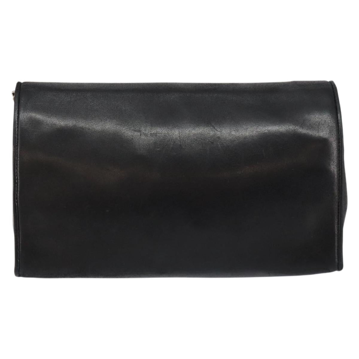 CHANEL COCO Mark Chain Shoulder Bag Lamb Skin Vintage Black CC Auth 146795