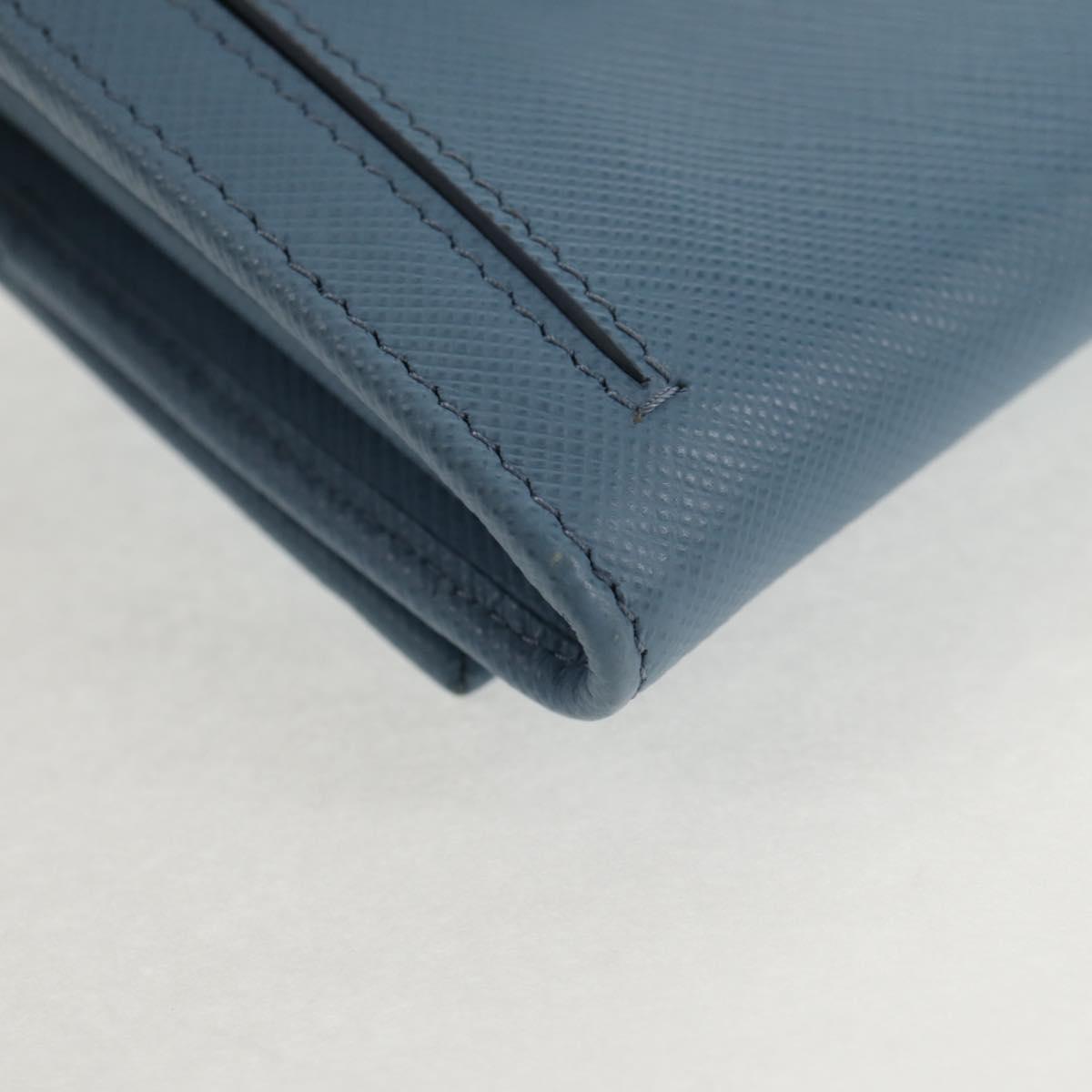 PRADA Long Wallet Safiano leather Light Blue Auth 146803V