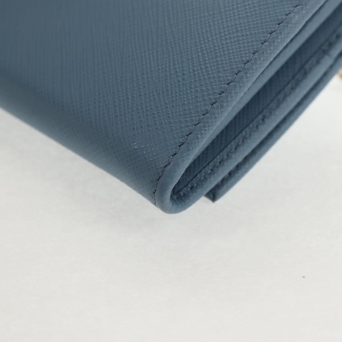 PRADA Long Wallet Safiano leather Light Blue Auth 146803V