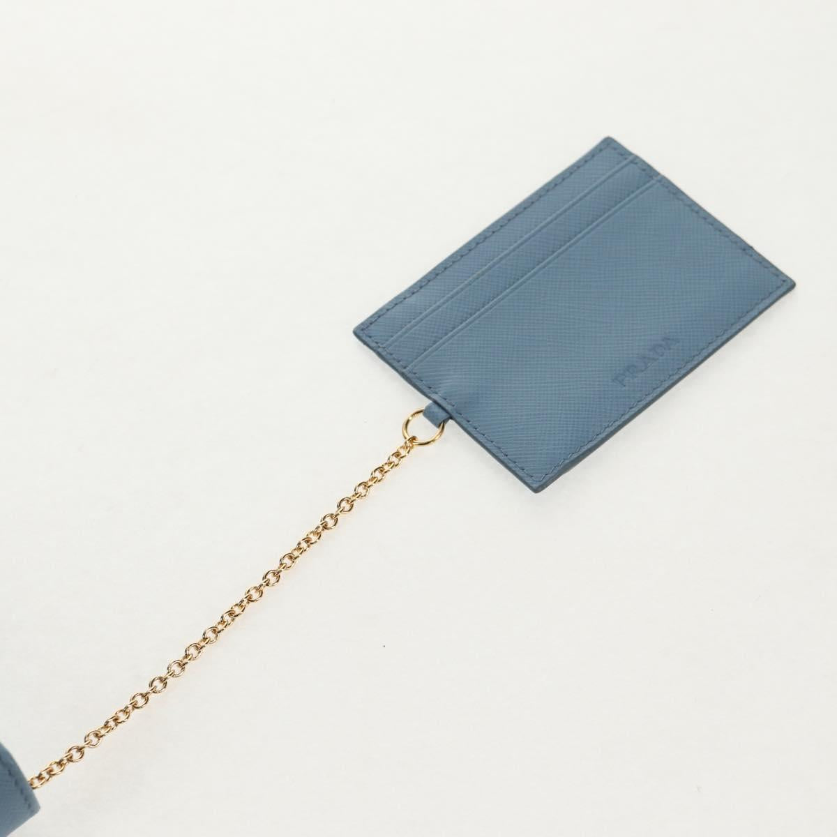 PRADA Long Wallet Safiano leather Light Blue Auth 146803V