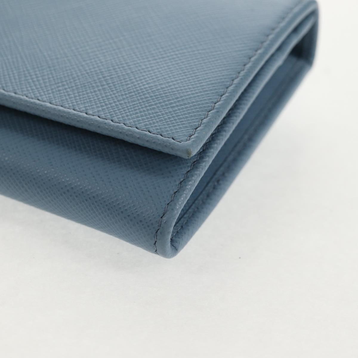 PRADA Long Wallet Safiano leather Light Blue Auth 146803V