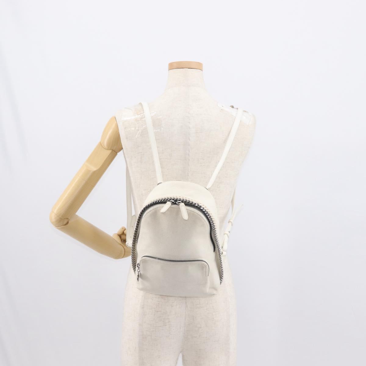 Stella MacCartney Falabella Backpack Polyester White Silver 468908 Auth 146805