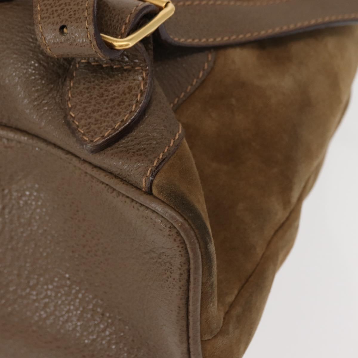 GUCCI Bamboo Backpack Suede Brown Gold 003 58 0016 Auth 146807