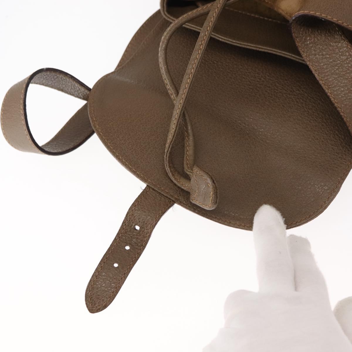 GUCCI Bamboo Backpack Suede Brown Gold 003 58 0016 Auth 146807