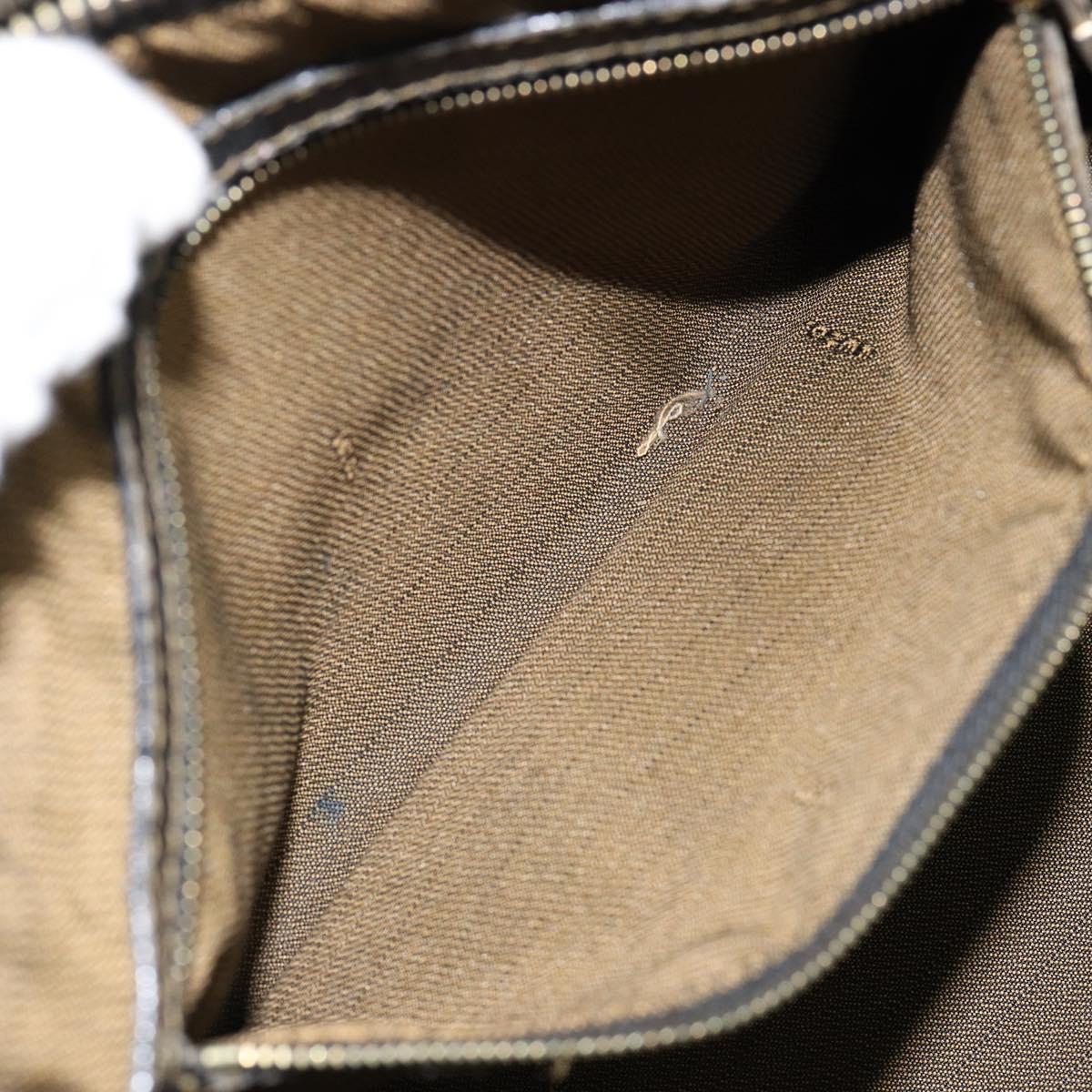 FENDI Zucca Canvas Hand Bag Brown Black gold Auth 146809