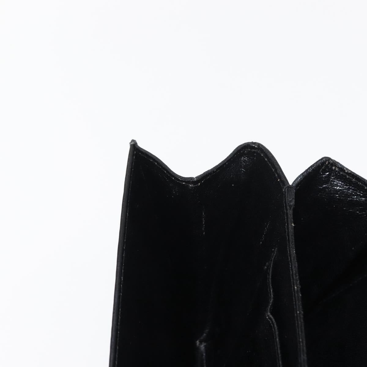 GUCCI Shoulder Bag Leather Vintage Black Gold Auth 146810