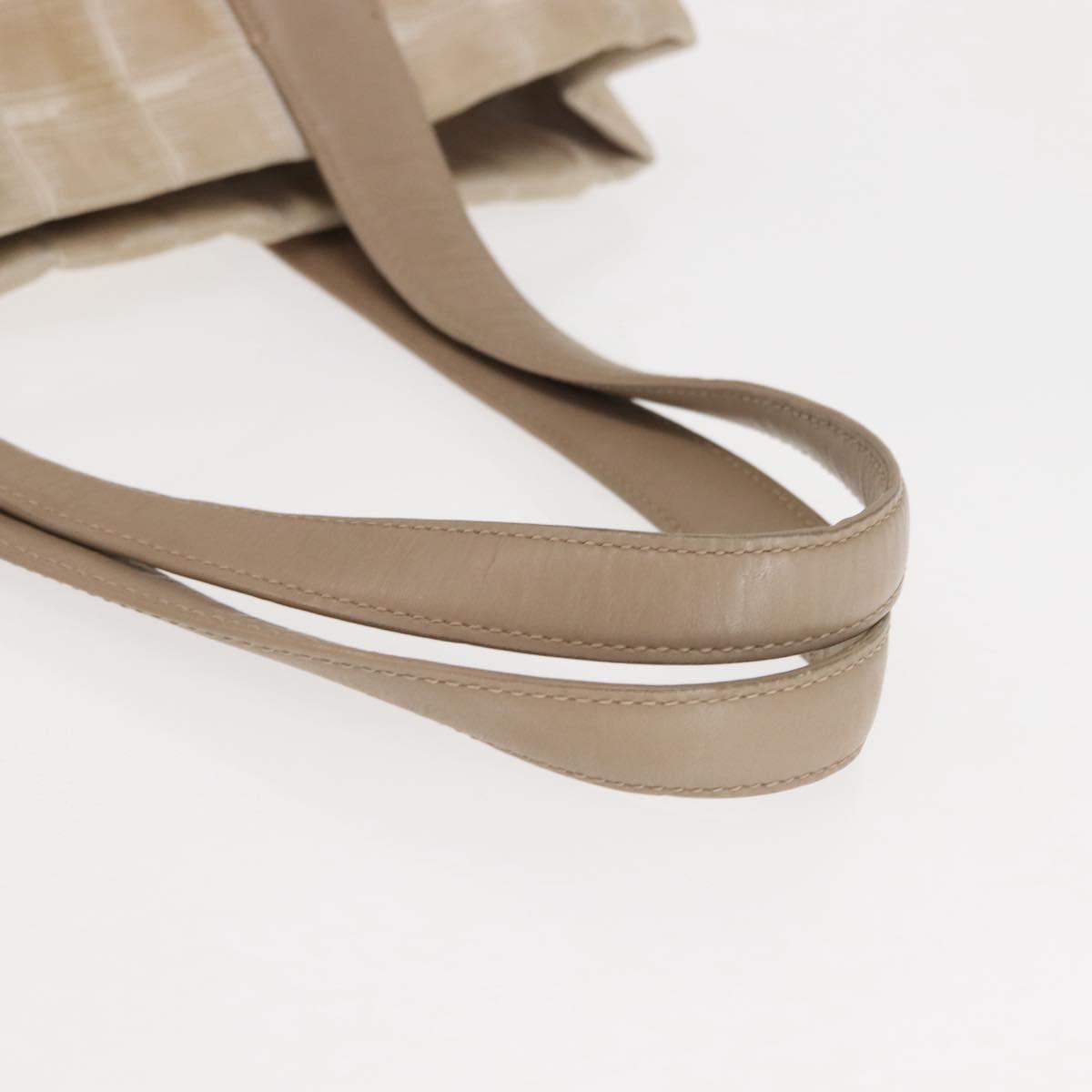 CHANEL New Travel Line Tote Bag Nylon Beige gold CC Auth 146811