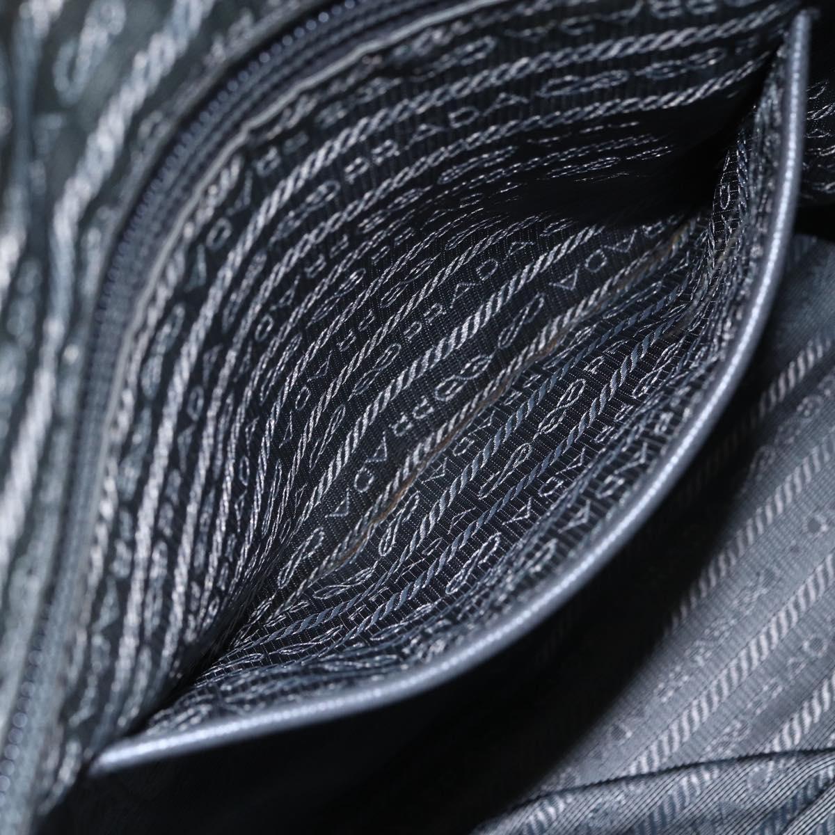 PRADA Tote Bag Nylon Khaki Silver Auth 146817