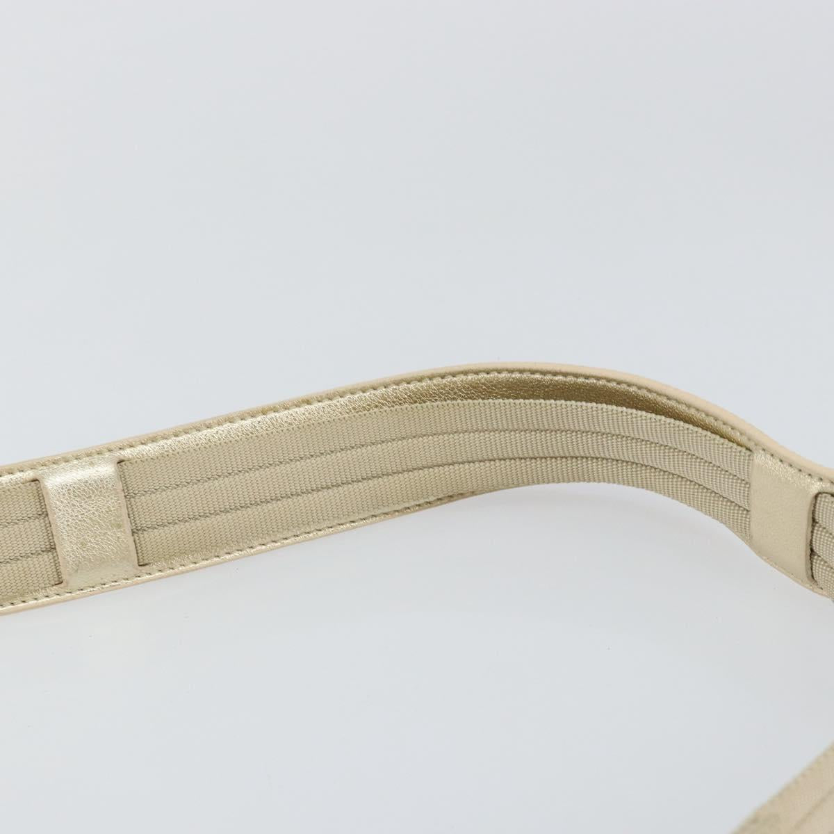 Salvatore Ferragamo Gancini Shoulder Bag Canvas Beige Gold Auth 146818