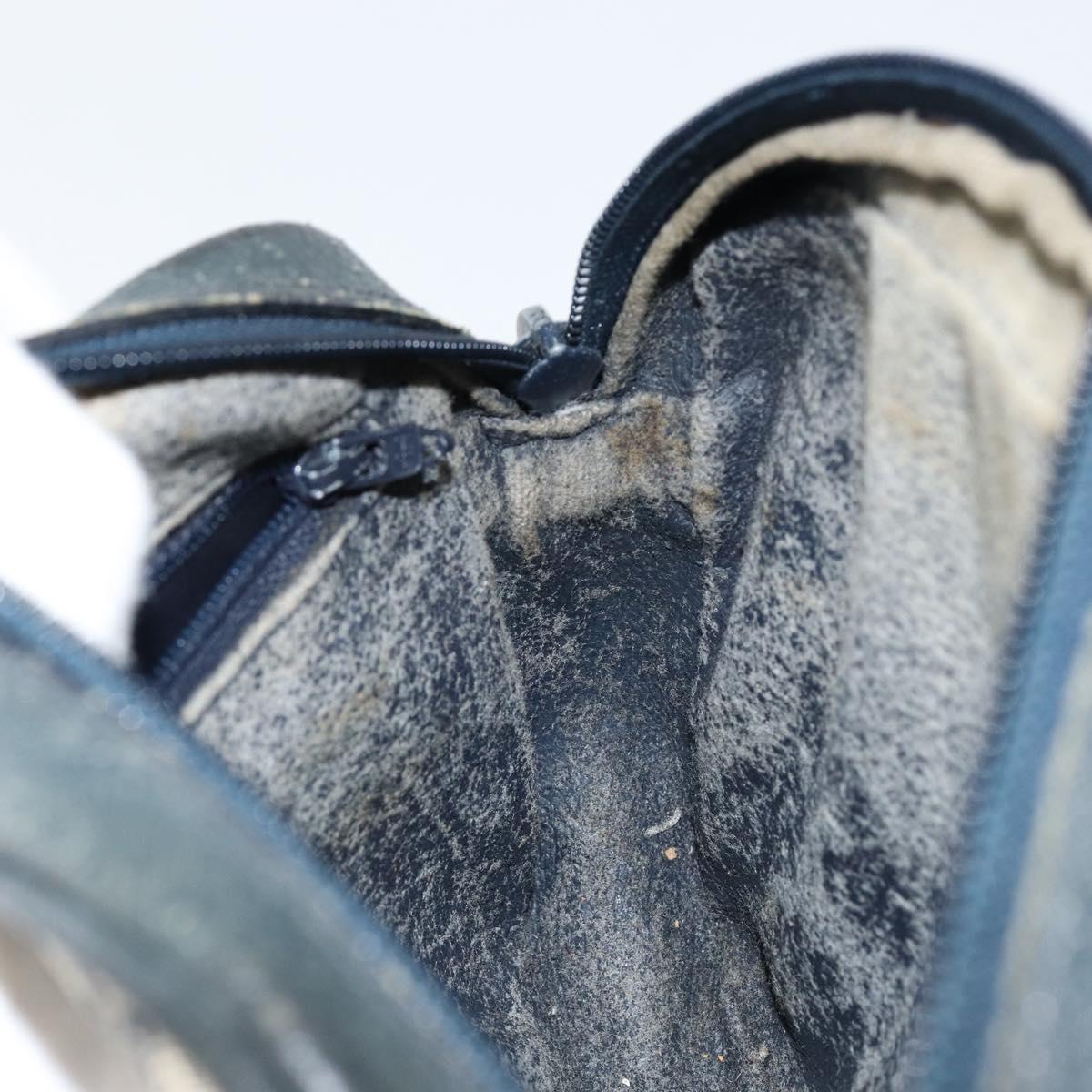 GUCCI GG Plus Supreme Shoulder Bag PVC Navy Gold Auth 146819