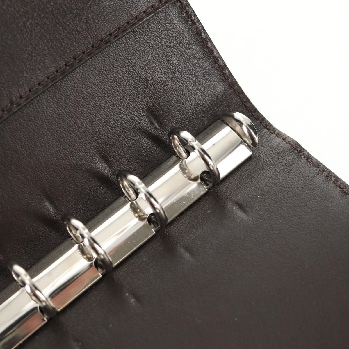 Christian Dior Trotter Canvas Day Planner Cover Dark Brown Silver Auth 146832V