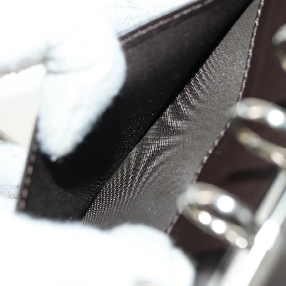 Christian Dior Trotter Canvas Day Planner Cover Dark Brown Silver Auth 146832V