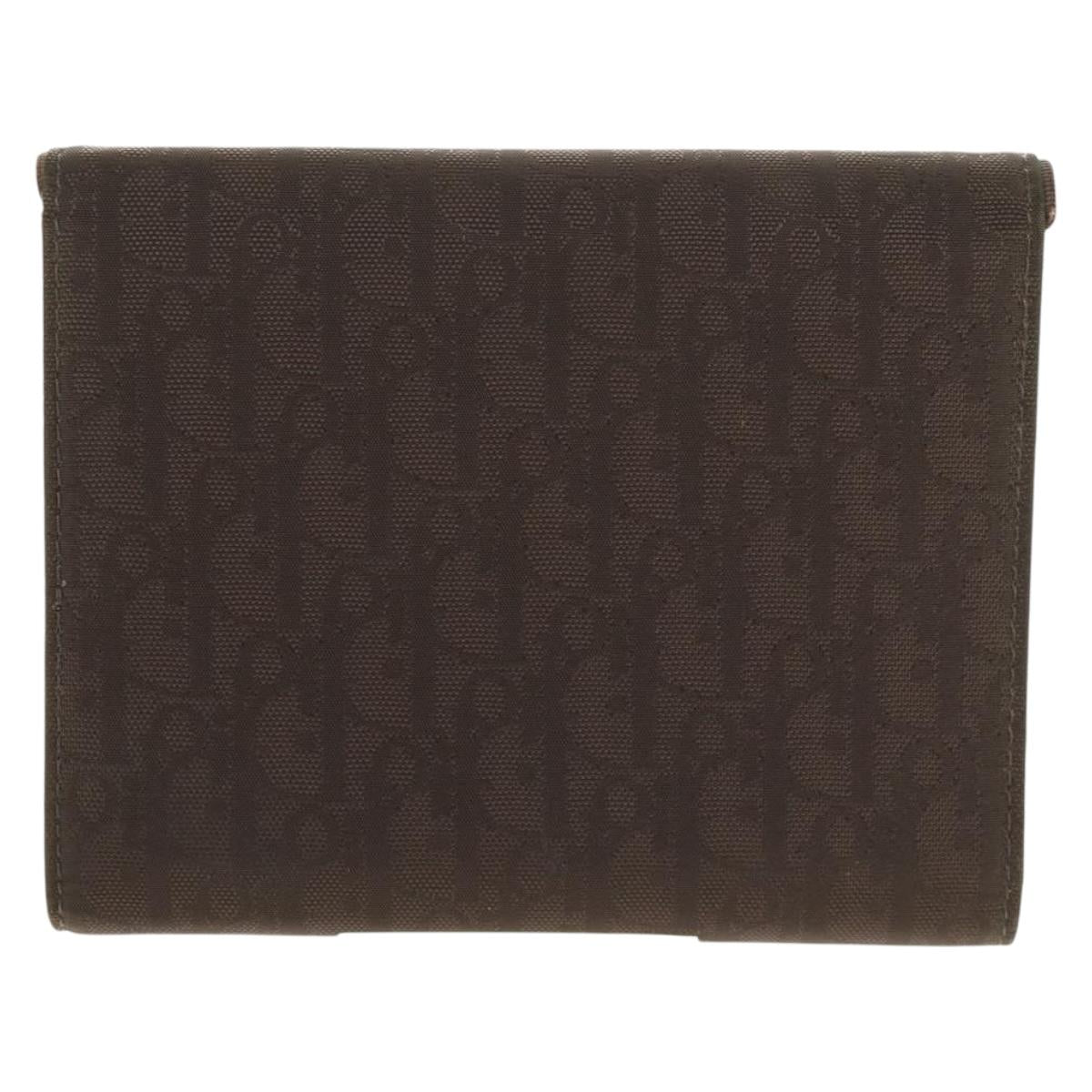 Christian Dior Trotter Canvas Day Planner Cover Dark Brown Silver Auth 146832V