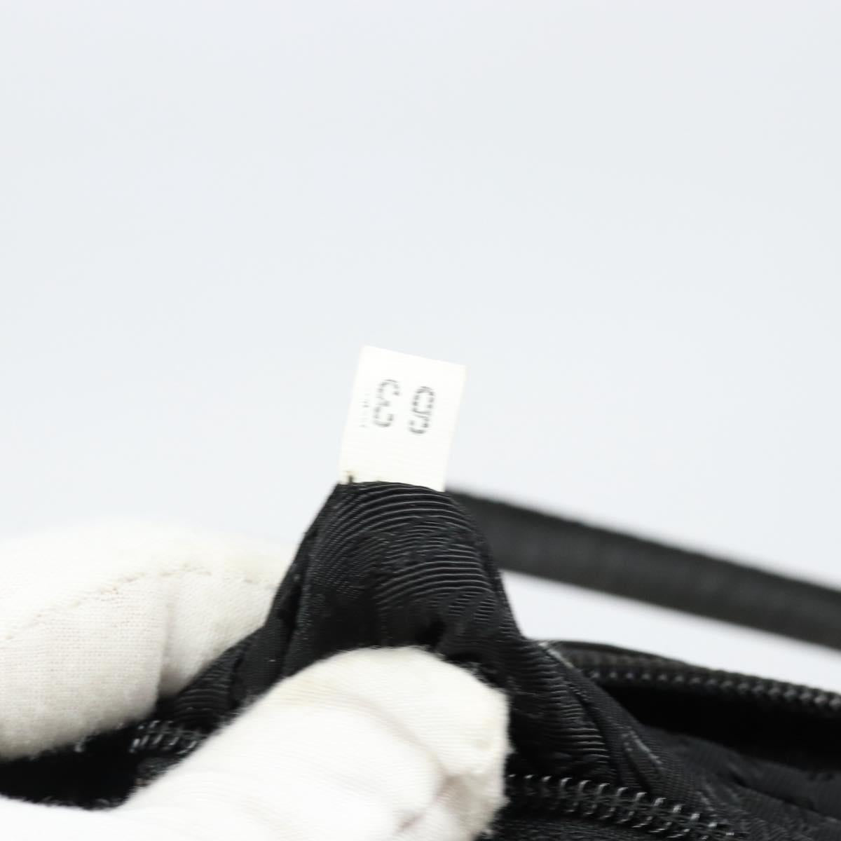 PRADA Hand Bag Nylon Black Silver Auth 146833
