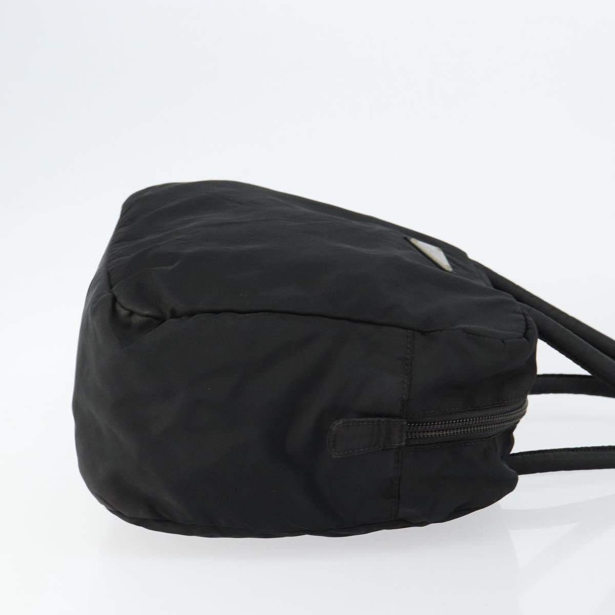 PRADA Hand Bag Nylon Black Silver Auth 146833