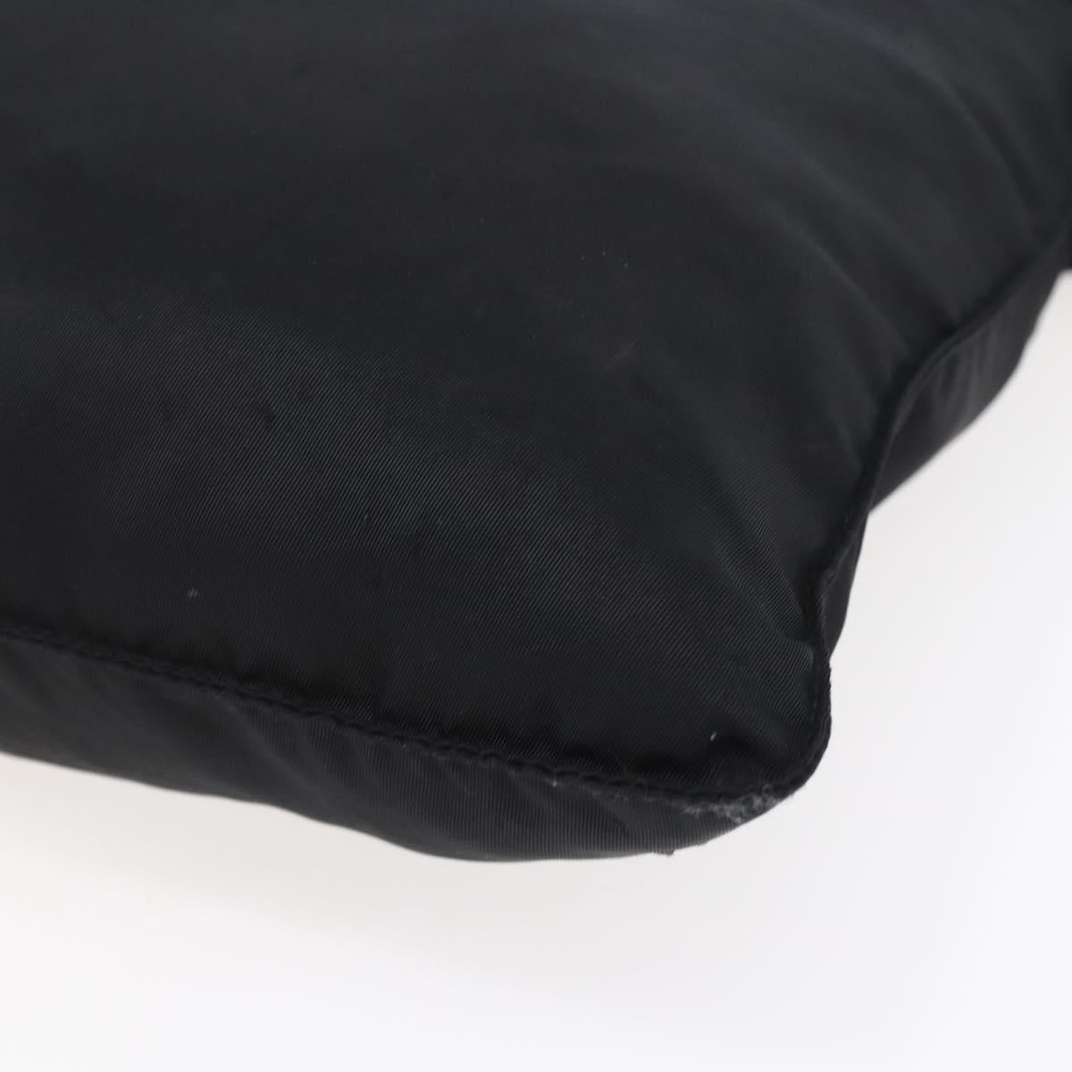 PRADA Shoulder Bag Nylon Black Silver Auth 146835