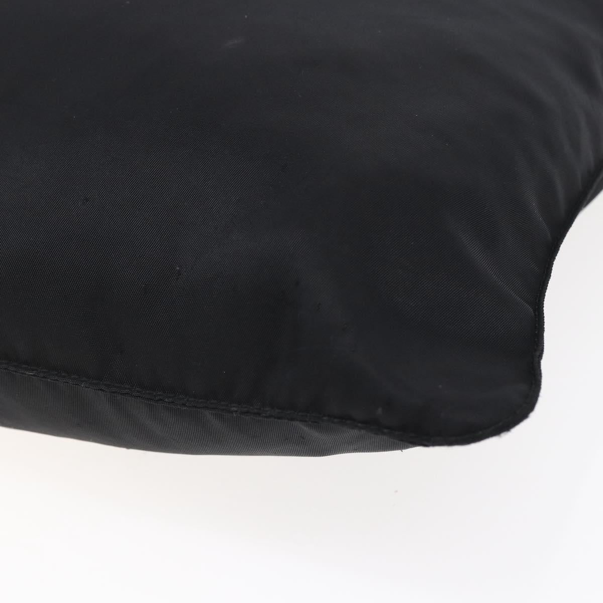 PRADA Shoulder Bag Nylon Black Silver Auth 146835