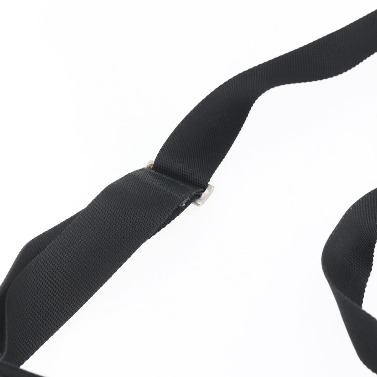 PRADA Shoulder Bag Nylon Black Silver Auth 146835