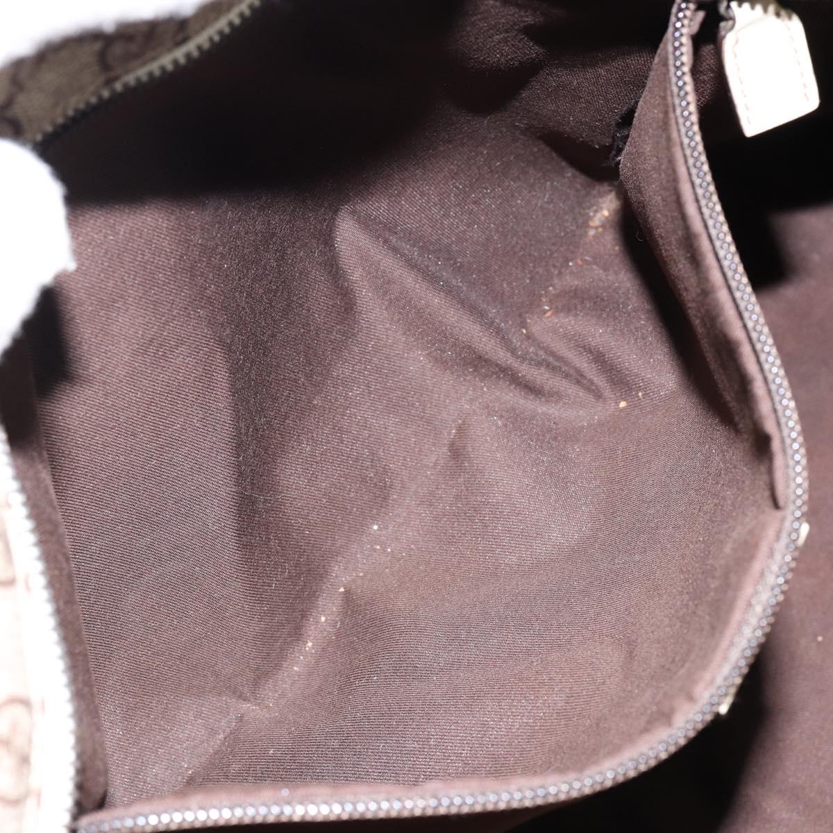 GUCCI GG Supreme Tote Bag PVC Leather Beige White Silver 181084 Auth 146838