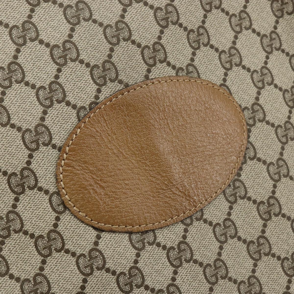 GUCCI GG Supreme Hand Bag PVC Leather Vintage Beige Auth 146840