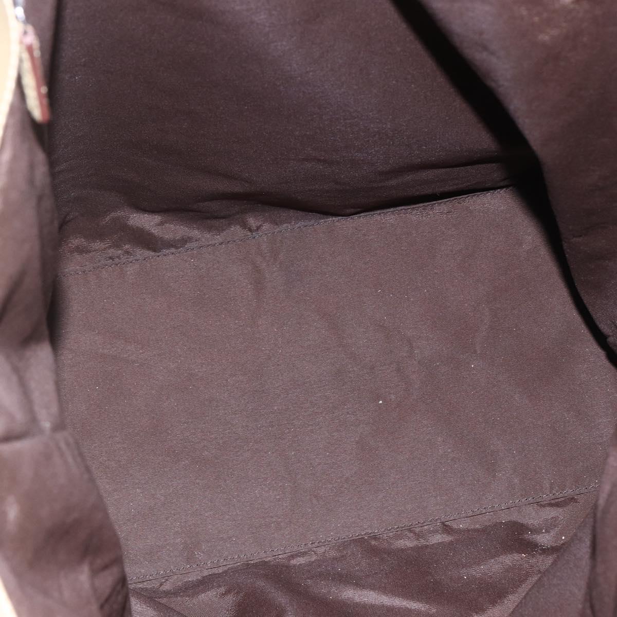 GUCCI GG Canvas Sherry Line Tote Bag Dark Brown 31242 Auth 146842