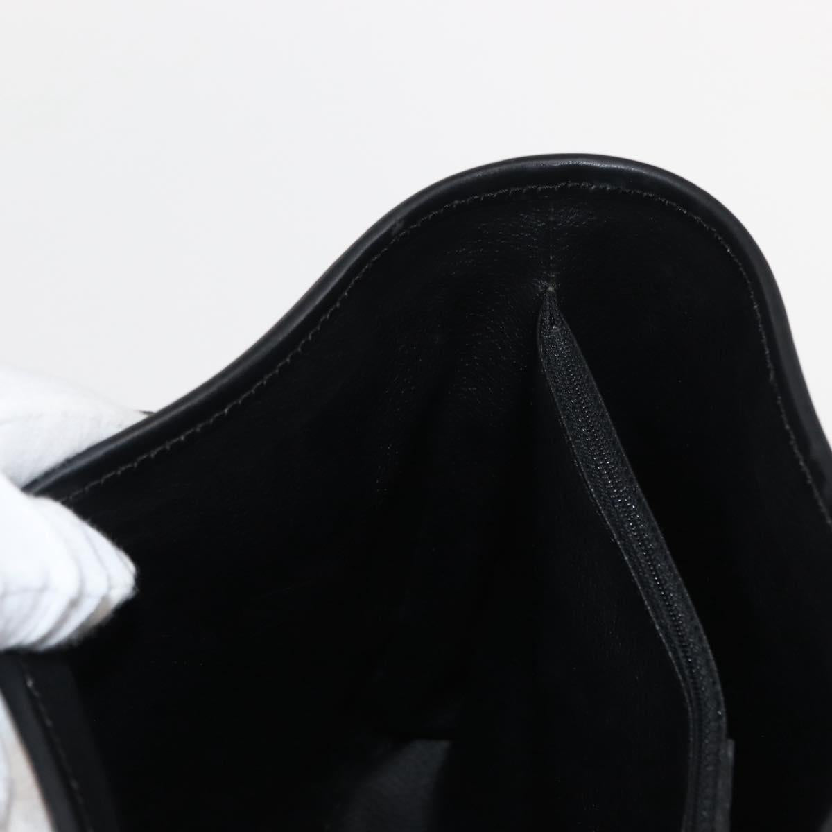 CELINE Macadam Canvas Tote Bag PVC Leather Black Gold Auth 146843