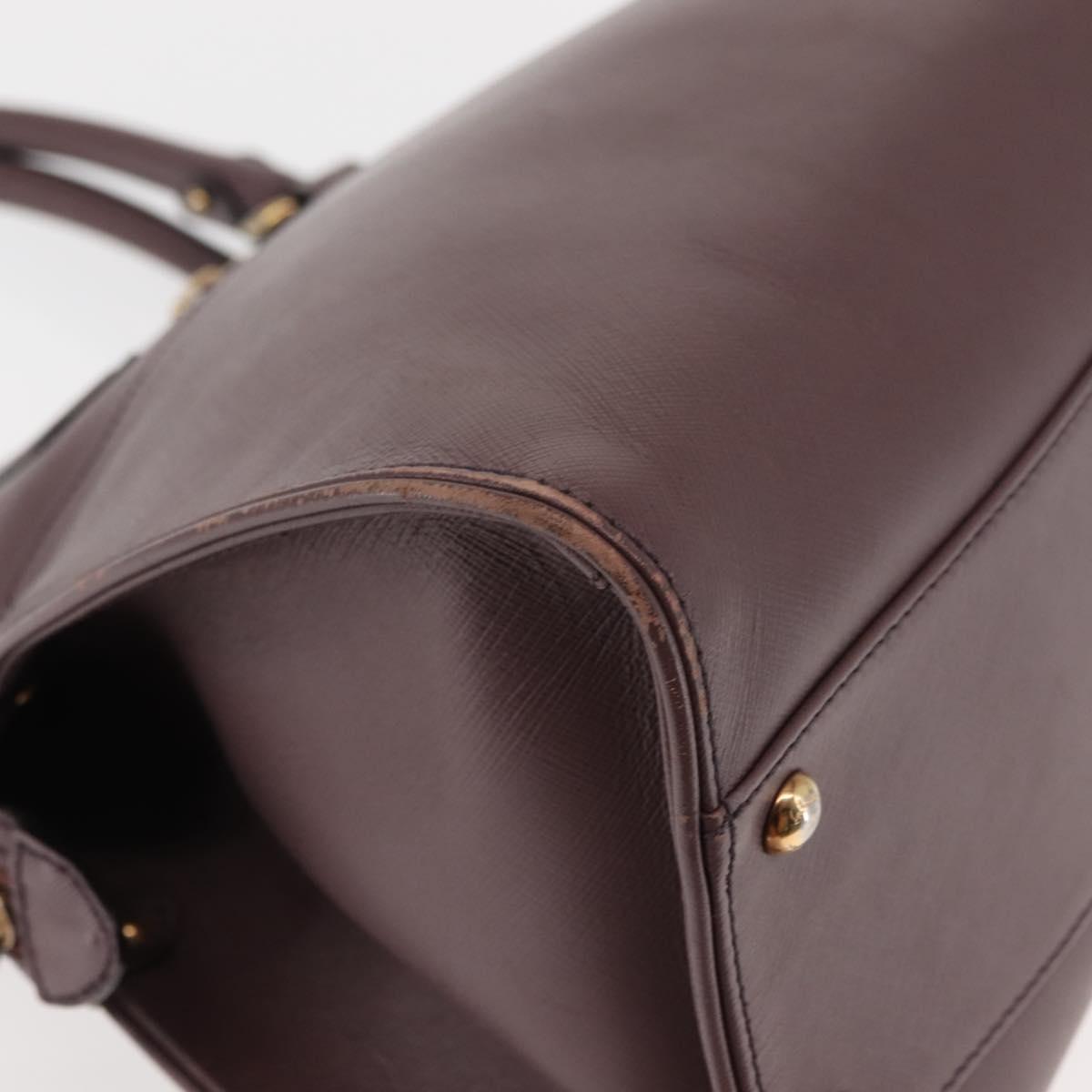 Salvatore Ferragamo Gancini Hand Bag Leather Purple Gold Auth 146846