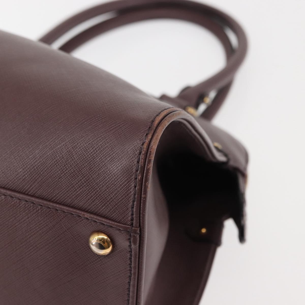 Salvatore Ferragamo Gancini Hand Bag Leather Purple Gold Auth 146846