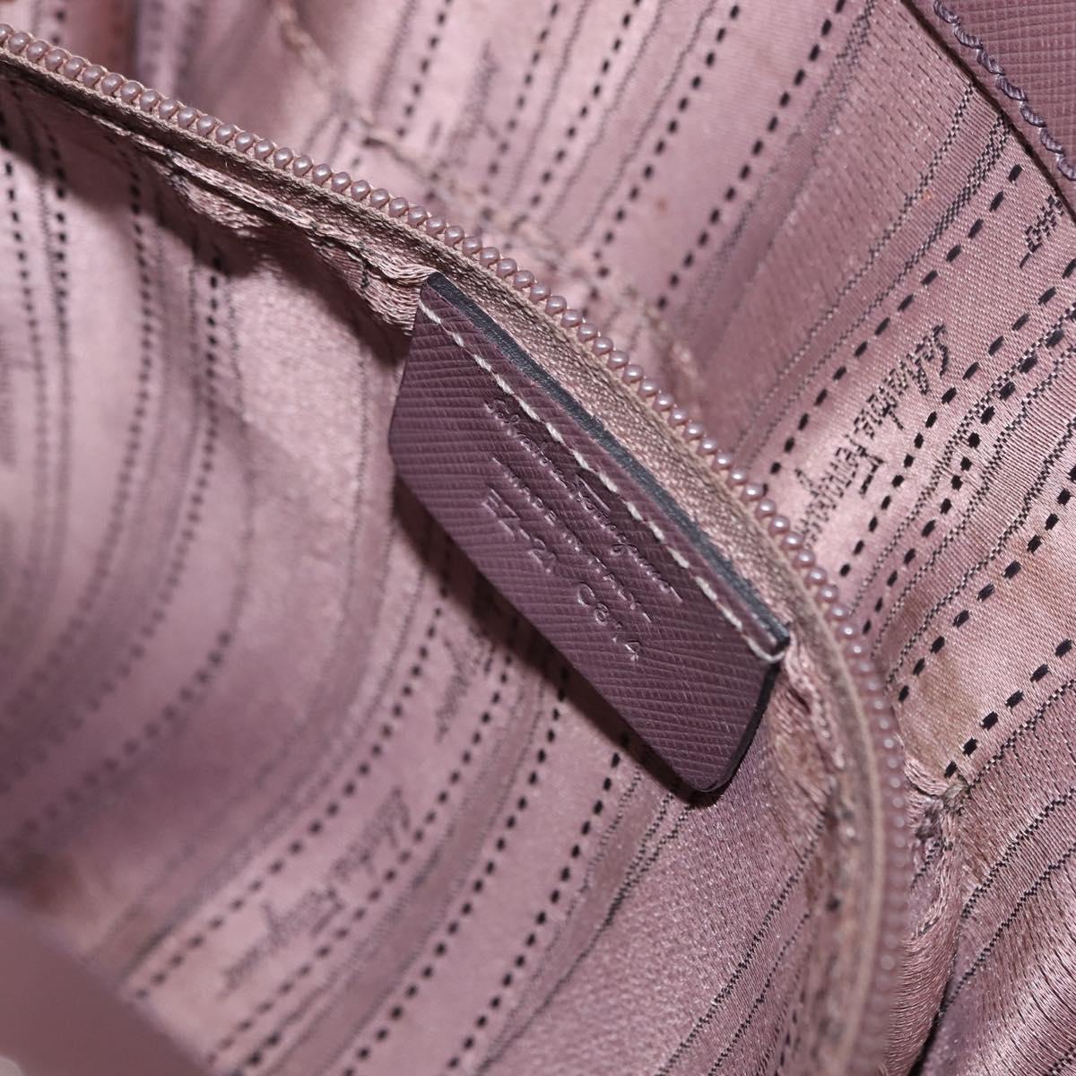 Salvatore Ferragamo Gancini Hand Bag Leather Purple Gold Auth 146846