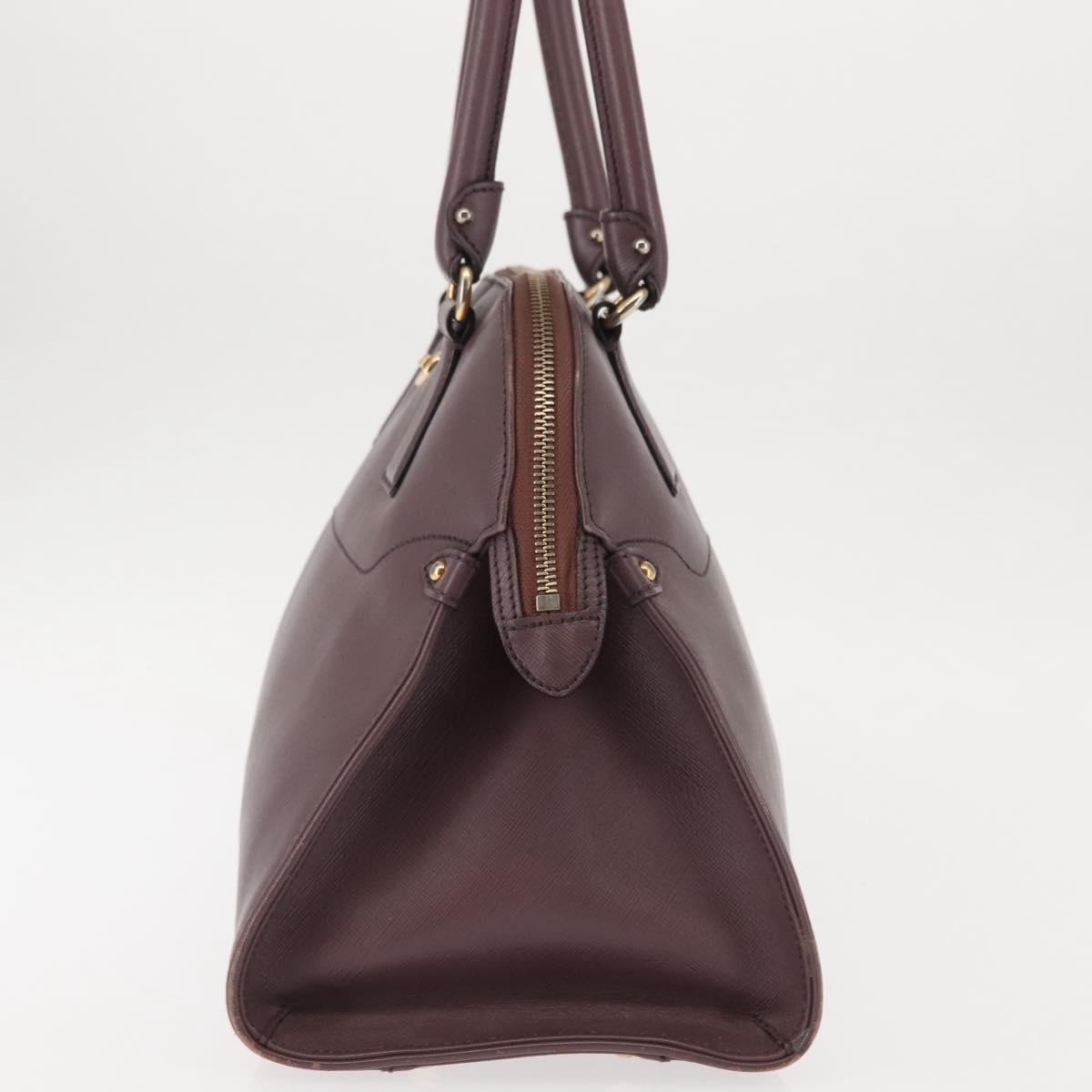 Salvatore Ferragamo Gancini Hand Bag Leather Purple Gold Auth 146846