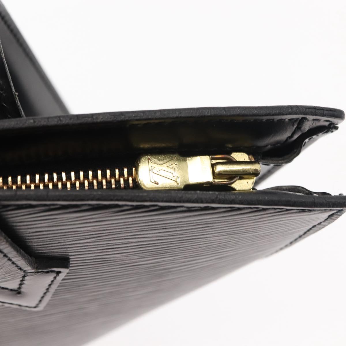 LOUIS VUITTON Epi Saint Jacques Powanie Long Bag Black M52332 LV Auth 146849