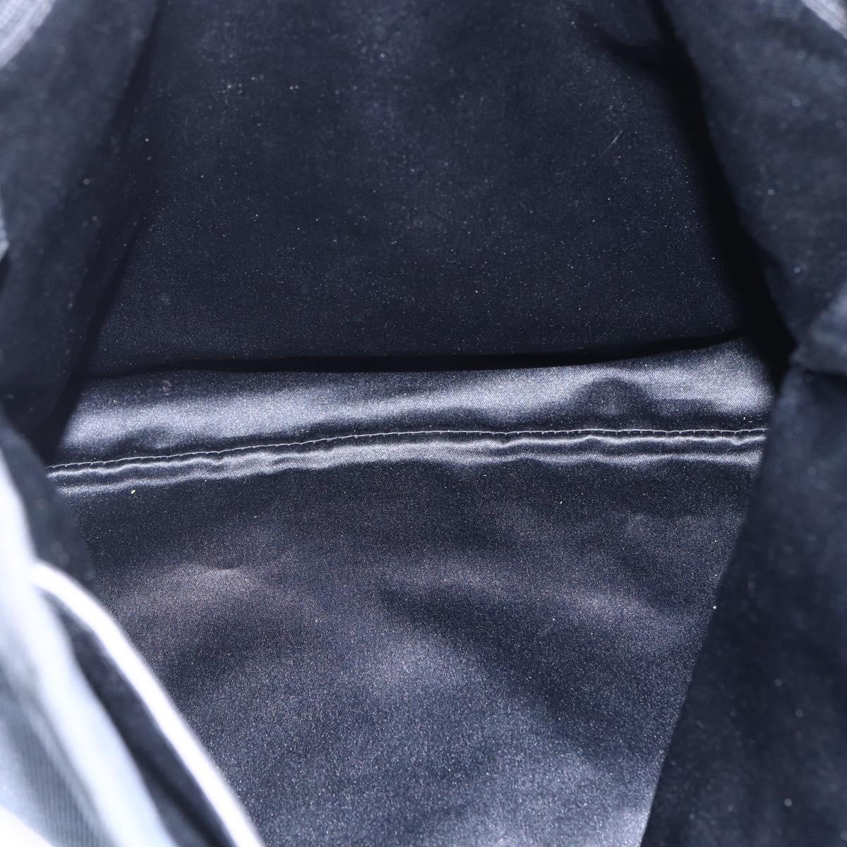 SAINT LAURENT Kahala Tote Bag Canvas Black Silver 121631 Auth 146863