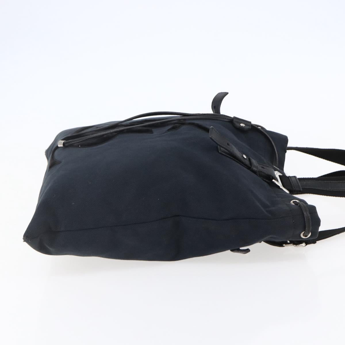 SAINT LAURENT Kahala Tote Bag Canvas Black Silver 121631 Auth 146863